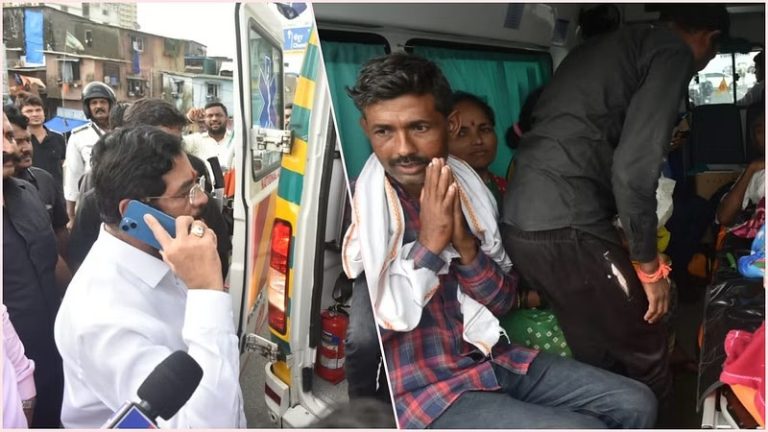 रस्तावर रुग्णवाहिका बंद पडली अन् CM शिंदेंनी ताफाच थांबवला ! रस्त्यात उतरून केली ही कृती
