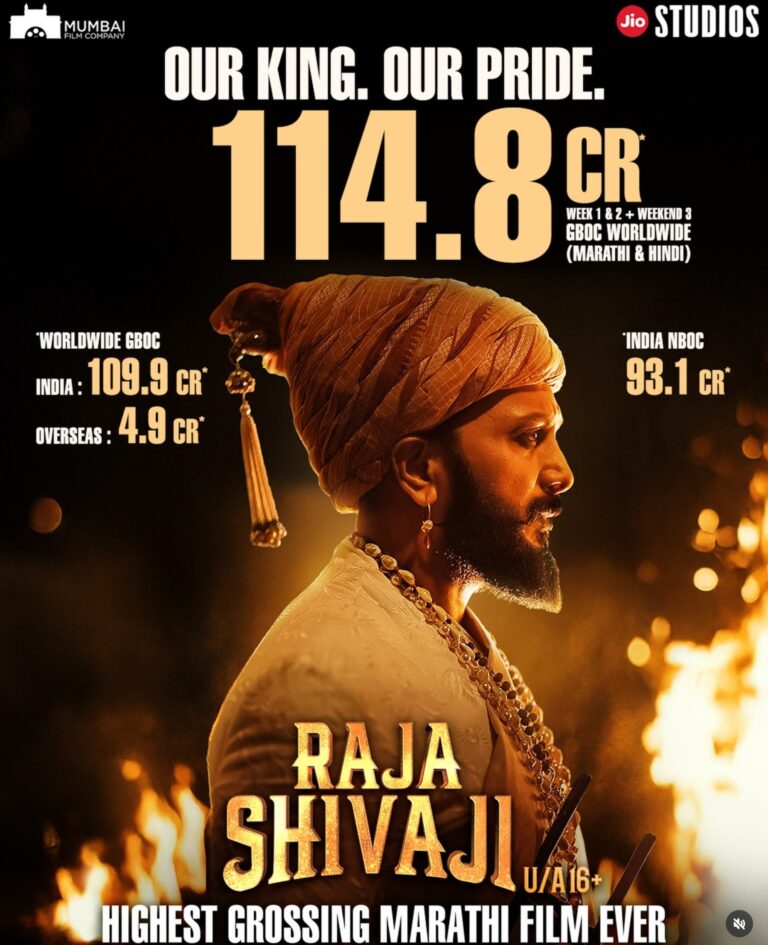 जगभरात ‘राजा शिवाजी’ चित्रपटाने रचला इतिहास; आतापर्यंतचा सर्वांत मोठा मराठी चित्रपट पटकावलं पहिलं स्थान