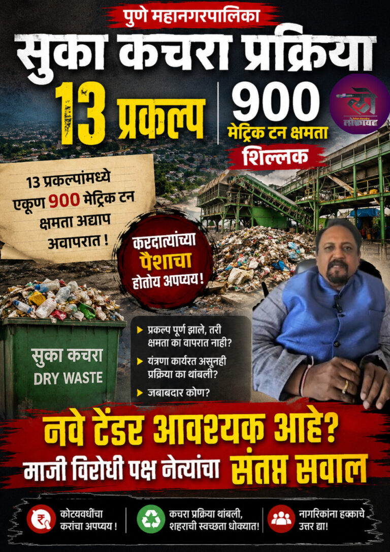 सुक्या कचरा प्रक्रिया 13 प्रकल्पात 900 मेट्रिक क्षमता शिल्लक असताना नवे टेंडर आवश्यक आहे? माजी विरोधी पक्ष नेत्यांचा संतप्त सवाल