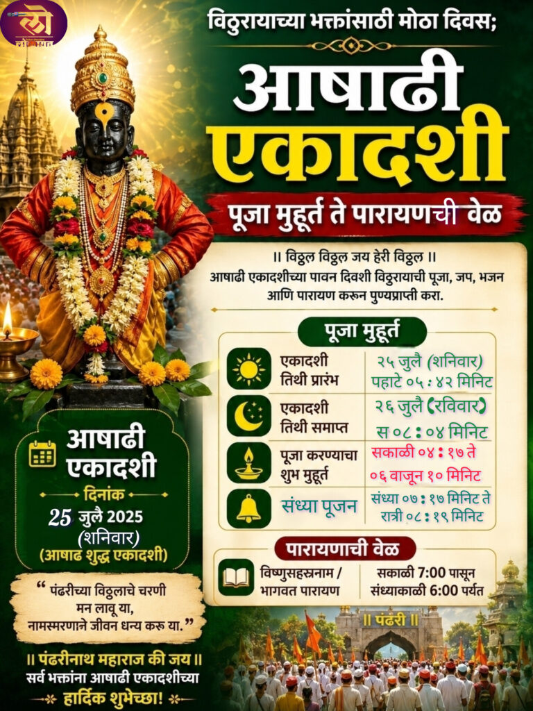 विठुरायाच्या भक्तांसाठी उद्या मोठा दिवस; आषाढी एकादशी पूजा मुहूर्त ते पारायणाची वेळ सविस्तर वाचा