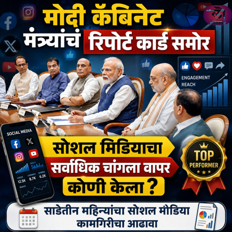 कॅबिनेट मंत्र्यांचं रिपोर्ट कार्ड समोर, सोशल मिडियाचा सर्वाधिक चांगला वापर कोणी केला? मोदी कितव्या क्रमांकावर?
