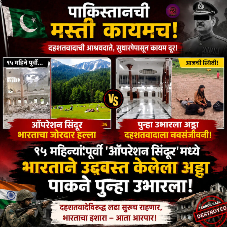 पाकिस्‍तानची मस्‍ती कायम ‘जैश’ला २५ कोटी रोख आणि ११ कोटी ‘ऑपरेशन सिंदूर’मध्ये उद्ध्वस्त अड्डा पाकने पुन्हा उभारला