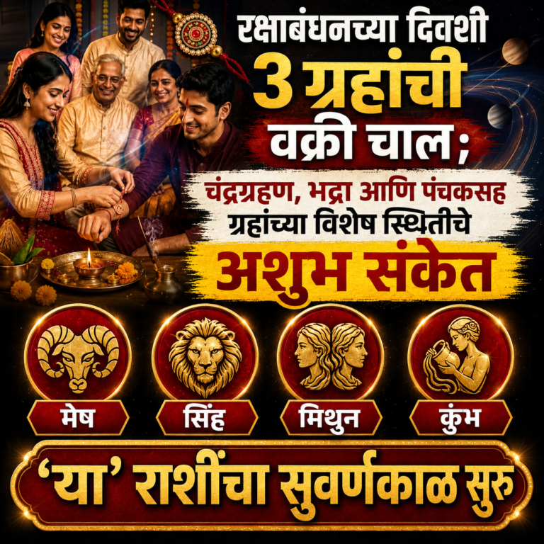 रक्षाबंधन दिवशी 3 ग्रहांची वक्री चाल; चंद्रग्रहण, भद्रा, पंचकसह ग्रहांच्या विशेष स्थितीचे अशुभ संकेत ‘या’ राशींना मात्र सुवर्णकाळ