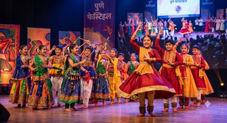 पुणे फेस्टिव्हलमध्ये शालेय विद्यार्थ्यांसाठी समूह नृत्याची पर्वणी