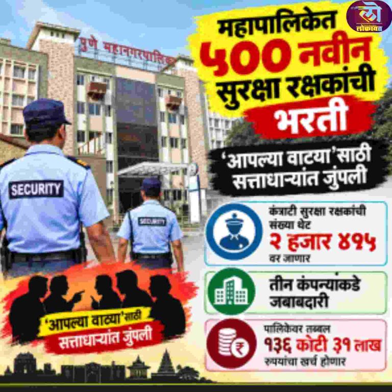 महापालिकेत पुन्हा ५०० सुरक्षा रक्षक भरती संख्या थेट २४१५ ; ‘वाट्या’साठी सत्ताधाऱ्यांत जुंपली; १३६ कोटी ३१ लाख रुपयांचा खर्च