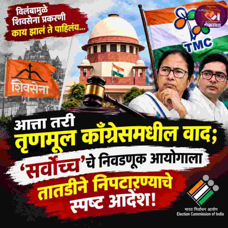 विलंबामुळे शिवसेना प्रकरणी काय झालं ते पाहिलंय आत्ता तरी… ‘सर्वोच्च’चे निवडणूक आयोगाला तातडीने निपटारण्याचे स्पष्ट आदेश!