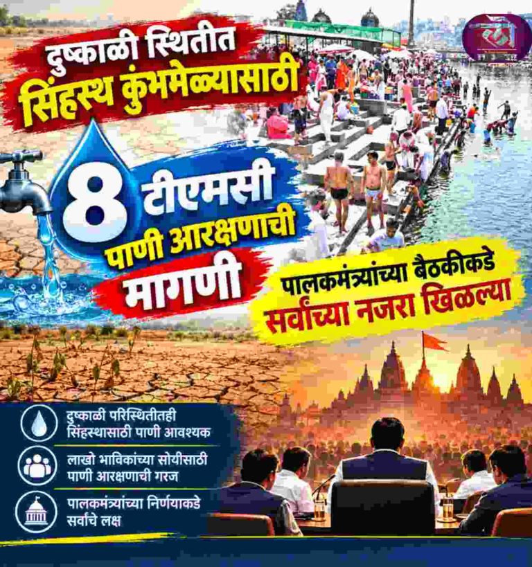 सिंहस्थ कुंभमेळ्यासाठी ८ टीएमसी पाणी आरक्षणाची मागणी; पालकमंत्र्यांच्या बैठकीकडे नाशिककरांच्या नजरा खिळल्या