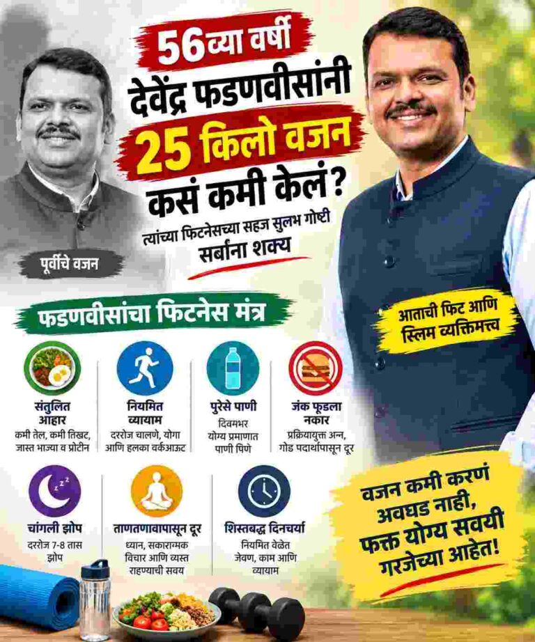देवेंद्र फडणवीसांनी 25 किलो वजन 56व्या वर्षी कसं कमी केलं? त्यांच्या फिटनेसच्या सहज सुलभ गोष्टी सर्वांना शक्य 